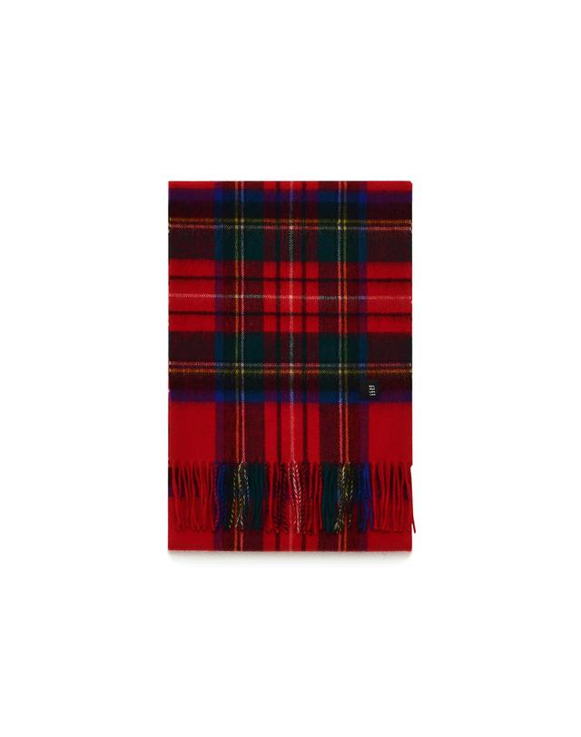벨지 울 100 체크 머플러 [Scottish Red] 레드 착용컷