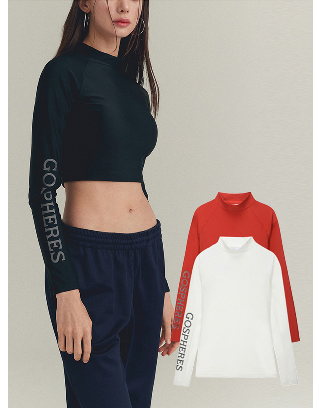 럭스 고스피어 GOSPHERES WOMEN ESSENTIAL BIG LOGO BASE LAYER_ PW2PLT40 착용컷