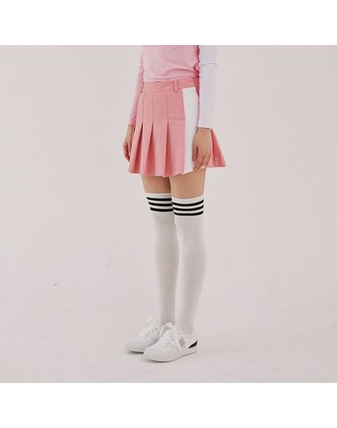 헤일리골프 여성 배색 플리츠 큐롯 스커트 HS-WS1004
