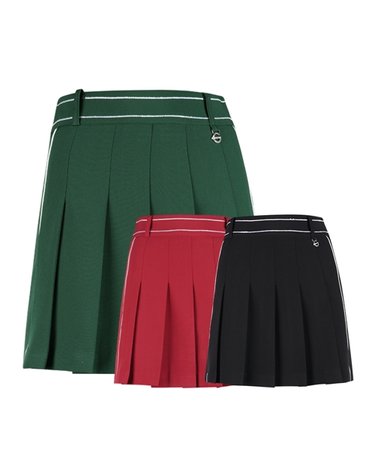 럭스골프 여성 파이핑 라인 주름 큐롯 스커트 YD25S108W