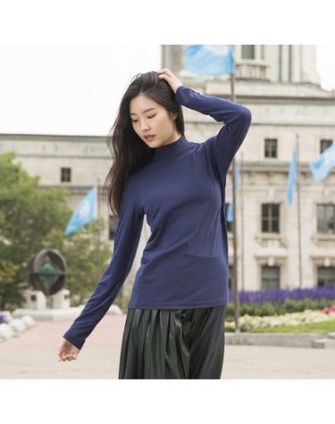 럭스골프 여성 하프넥 겉기모 긴팔 이너 티셔츠 LXW17TS4_NA