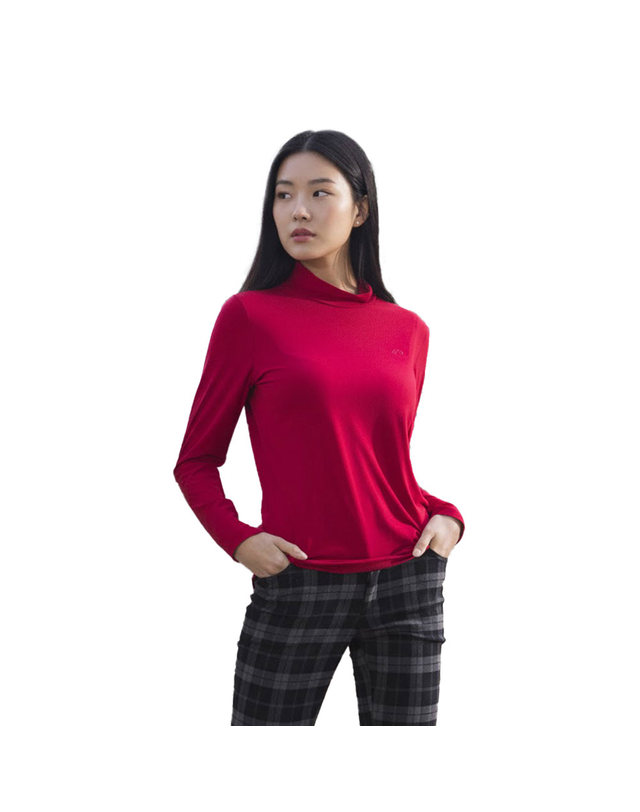 럭스 럭스골프 여성 하프넥 겉기모 긴팔 이너 티셔츠 LXW17TS4_BGD 착용컷