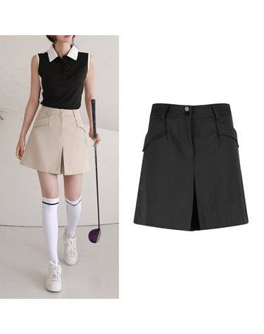 럭스골프 여성 립밴드 사선 포켓 큐롯 반바지 MDG25M202W