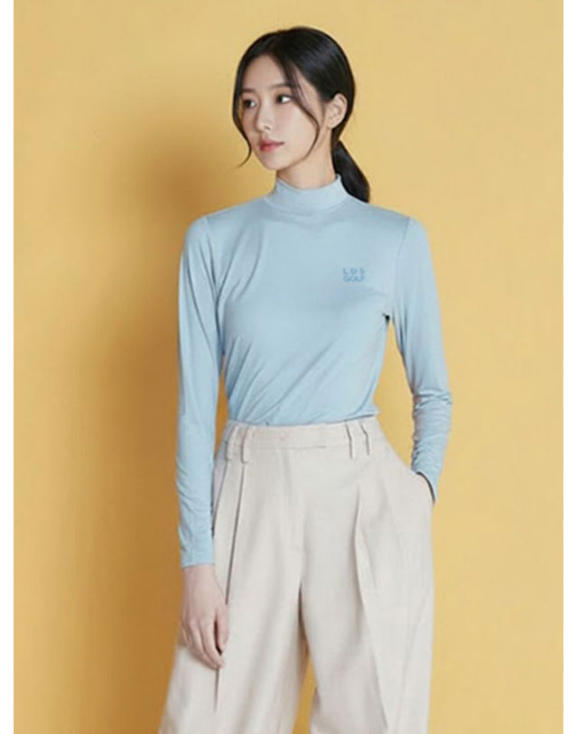 럭스 럭스골프 여성 하프넥 약기모 긴팔 이너 티셔츠 LX20TSFW_BL 착용컷