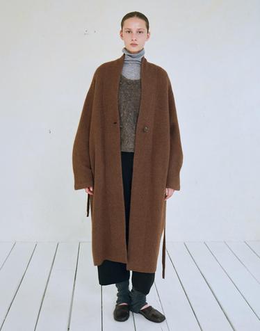 26FW 폭스 블렌디드 코쿤핏 맥시 코트