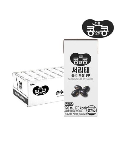 [보리보리] 무가당 국산 서리태 순수두유99 x 24팩 / 무가당 국산 검은검정콩 식이섬유 블랙푸드 콩국물 제로슈거