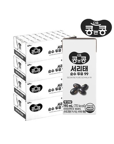 [보리보리] 무가당 국산 서리태 순수두유99  x 96팩 /검은검정콩 콩국물 제로슈거