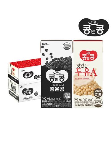 [보리보리] 고칼슘 두유 검은콩 24팩 + 맛있는두유A 24팩총 48팩 / 콩국물 식물성단백질 대두 백태