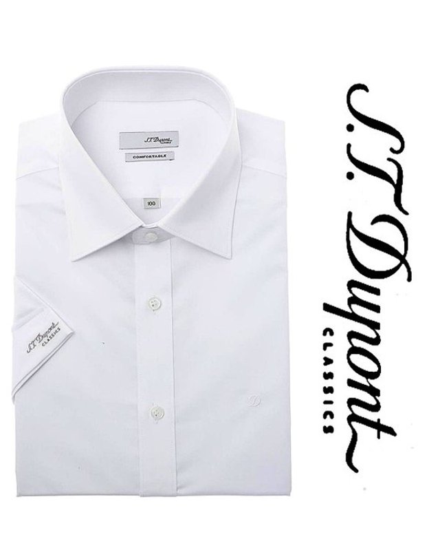 에스티듀퐁 듀퐁셔츠_ [갤러리아] [듀퐁]26년S/S(슬림핏/반소매) 화이트셔츠 ,SE6MM22LS923SWH 착용컷