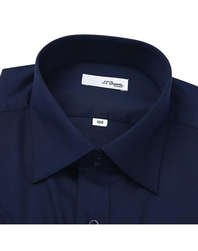 에스티듀퐁 듀퐁셔츠_ [갤러리아] [듀퐁]26년 S/S(일반핏) 네이비 반팔셔츠 , SE6MM12LS703SNY A 착용컷
