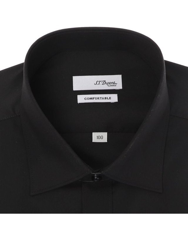 에스티듀퐁 듀퐁셔츠_ [갤러리아] [듀퐁]26년F/W(슬림핏)스트레치소재 블랙셔츠 SE6FM22LS927SBK A 착용컷