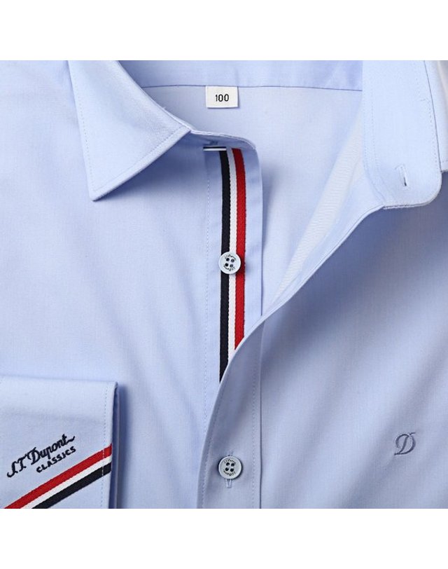 에스티듀퐁 듀퐁셔츠_ [갤러리아] [듀퐁] 25년S/S(일반핏)삼색포인트 셔츠,907SBU 착용컷