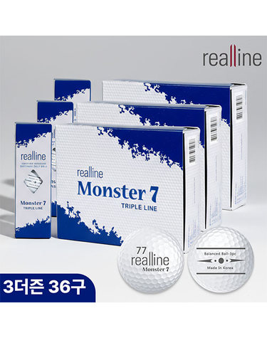 리얼라인 몬스터7 시그니처 트리플라인 3PC 밸런스 골프공 3더즌 36구