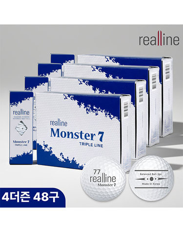 리얼라인 몬스터7 시그니처 트리플라인 3PC 밸런스 골프공 4더즌 48구