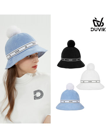 듀빅 여성 코듀로이 FUR 방울 벙거지모자 DC4WAP002