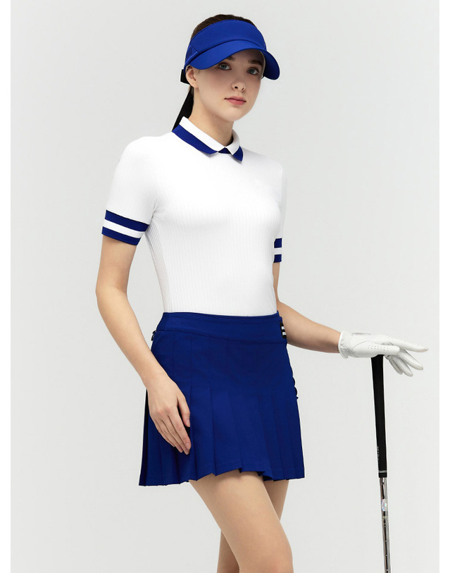 듀빅 듀빅 여성 골조직 5부 소매 반팔티셔츠 DD2WTS110 착용컷
