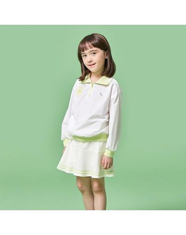 [헤지스 키즈]헤지스키즈 하이브리드 아노락 스커트 상하 세트복 아이보리