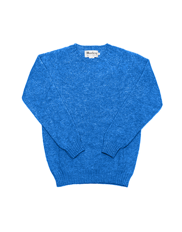 할리오브스코틀랜드 [할리오브스코틀랜드] 남성 ShaggyDog 블루툰 라운드 니트(M3834 7 SHAGGY BLUE TOON) 착용컷