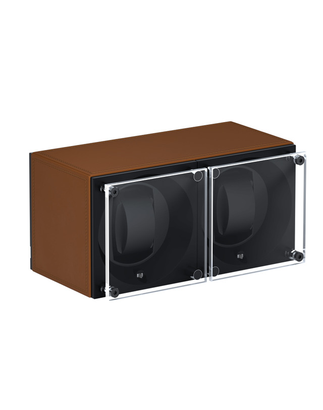 스위스큐빅 [스위스큐빅] MASTERBOX 2구 COGNAC LEATHER 착용컷