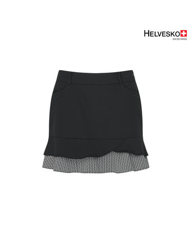 헬베스코 여성 스판 헤링본 기모 프릴 스커트 H1FWSK423