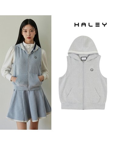 헤일리골프 여성 울라이크 후드 풀집업 베스트 조끼 HWBKV1405