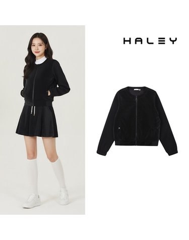 헤일리골프 여성 앞 패널 패딩 라운드넥 자켓 HWAKO1607