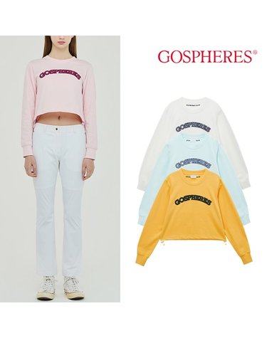 고스피어 GOSPHERES WOMAN ARCH LOGO CROP SWEATSHIRTS PW3UMT10