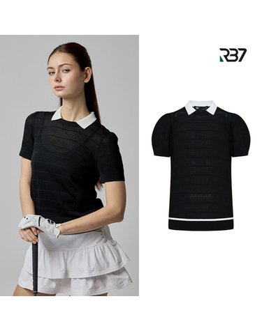 RB7 여성 라운드 니트 카라 반팔스웨터 R4MWKT877