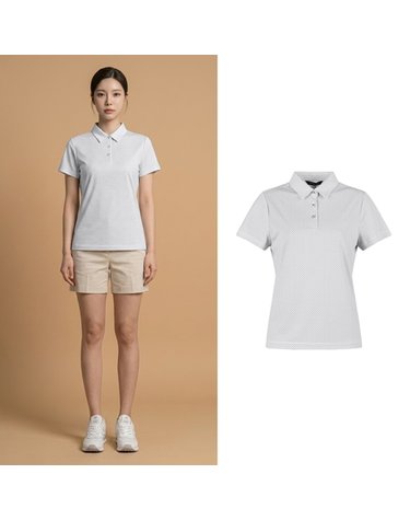 아날도바시니 여성 서클 링크 카라 반팔 티셔츠 ABWTS62302