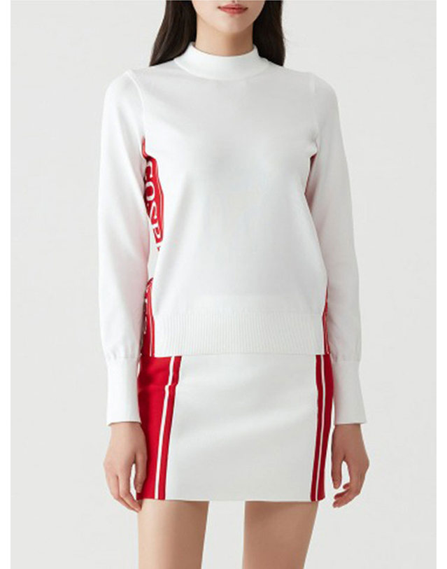 기타 고스피어 GOSPHERES WOMAN SIDE LOGO MOCK-NECK KNIT PW3WNT23 착용컷