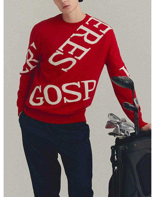 기타 고스피어 GOSPHERES MAN BIG LOGO WINDPROOF SWEATER PM2WNT45 착용컷