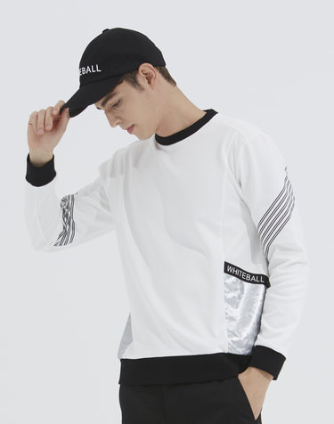 [화이트볼] 남성 기모 라운드넥 골프 티셔츠 WH_WB21FAMT04WH