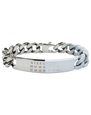 MM6메종마르지엘라 미니멀 로고 ID Tag curb 팔찌 SM6UY0049 P8339 971