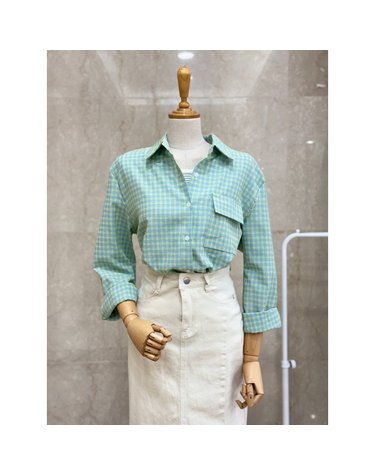 [갤러리아] 쿠바이투 26봄 소프트버터플라이체크셔츠 K61WSH17AX