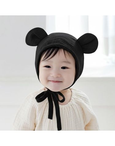 [보리보리]  마우스거즈햇 아기동물모자 신생아귀달이비니모자 화이트