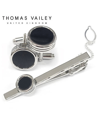 [THOMAS VAILEY] 토마스베일리 넥타이핀/커프스 세트-서클