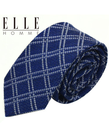 [ELLE HOMME] 엘르옴므 실크넥타이 - 위빙체크 네이비 7cm
