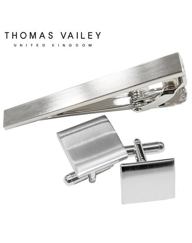 [THOMAS VAILEY] 토마스베일리 넥타이핀/커프스 세트-티매트텍스쳐