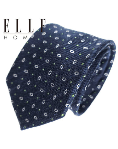 [ELLE HOMME] 엘르옴므 실크넥타이 - 샐몬 네이비 8cm