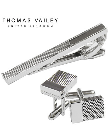 [THOMAS VAILEY] 토마스베일리 넥타이핀/커프스 세트-초코크래커