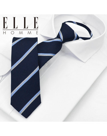 [ELLE HOMME] 엘르옴므 실크 지퍼/자동 넥타이-마라카스 네이비 7cm