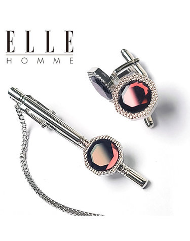 [ELLE HOMME] 엘르옴므 넥타이핀/커프스 세트-보르도
