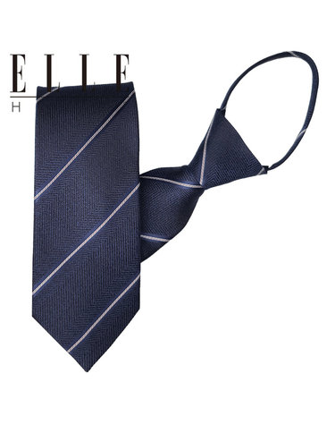 [ELLE HOMME] 엘르옴므 실크 자동/지퍼 넥타이 - 애비뉴 네이비 8cm