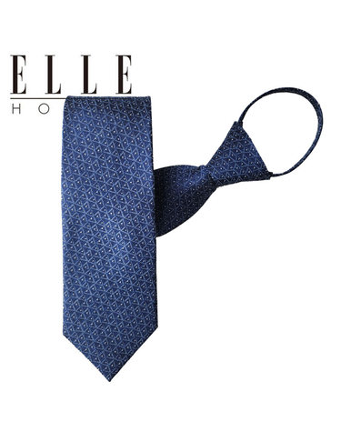 [ELLE HOMME] 엘르옴므 실크 지퍼/자동 넥타이-혼주넥타이 웨딩데이 네이비 8cm