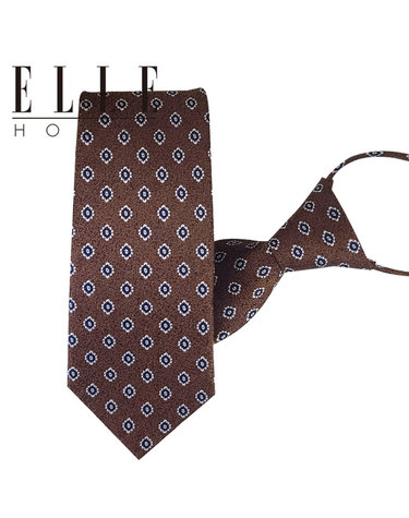 [ELLE HOMME] 엘르옴므 실크 자동/지퍼 넥타이 - 코코 브라운 8cm