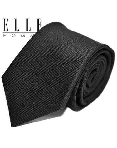 [ELLE HOMME] 엘르옴므 실크넥타이 - 펌킨 블랙 8cm