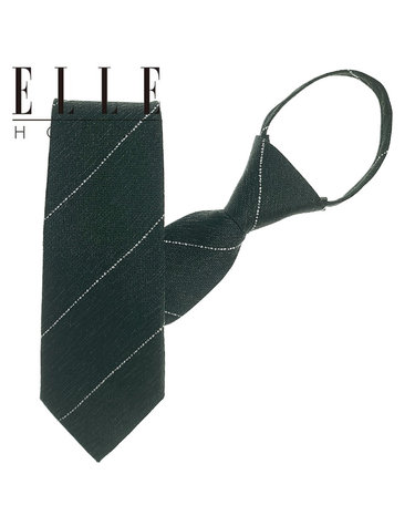 [ELLE HOMME] 엘르옴므 실크 자동/지퍼 넥타이 - 모스 그린 7cm