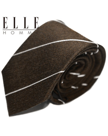 [ELLE HOMME] 엘르옴므 실크넥타이 - 펜슬 브라운 7cm