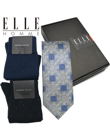 [ELLE HOMME] 엘르옴므 선물세트F-실크넥타이1+신사양말2