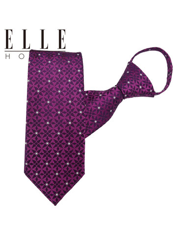 [ELLE HOMME] 엘르옴므 실크 지퍼/자동 넥타이-혼주넥타이 자수정 8cm